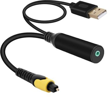 YANBORONSN Fibra Ottica Digitale a 3,5mm Cavo di Conversione Audio Femminile, Audio Ottico a Cavo AUX con Cavo di Alimentazione Usb, per Tv, Set-top Box, e altre Attrezzature