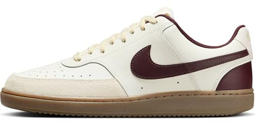NIKE Court Vision Lo, Sneaker Uomo, Sail/Burgundy Crush-Lt Khaki, 40 EU