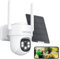 2K Caméra Surveillance WiFi Extérieure sans Fil avec Panneau Solaire, 24/7 Enregistrement AOV, Détection de Forme Humain/Véhicule, Vision Nocturne Couleur, Audio Bidirectionnel, PTZ, IP66