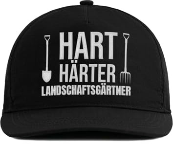 tshirtladen Snapback Cap mit Stick - Hart. Härter. Landschaftsgärtner - Coole Cap für Gärtner & Männer mit grünem Daumen - Bestickte 5-Panel Cap mit Spruch - Geschenkidee für Landschaftsbauer