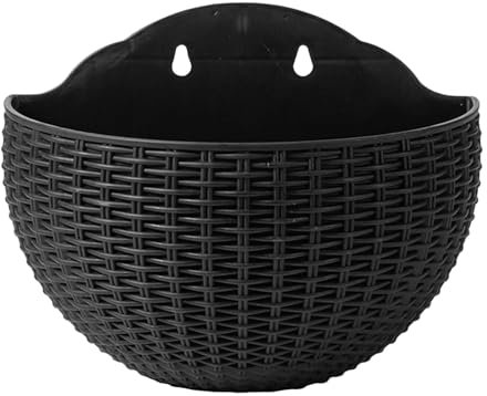 Wall Hanging Planter - Semicircle Hanging Planter | Plants Holder Hanger | Imitation Rattan European Style Semicircle Flower Pots | Half Round Plant Holder | Hanging Flower Basket