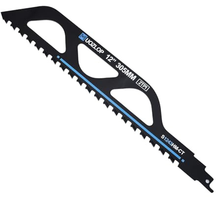 MUOZLOP 1tlg305mm 2TPI Säbelsägeblätter Stein,Säbelsägeblätter hartmetall | Steinsäge，Sägeblätter Säbelsäge für Porenbeton, Metall，Ziegel，Beton