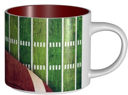 GSGCSBYMLG American Football Feld und Ball bedruckte große Keramiktasse aus Keramik