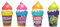FmtwPhn Botellas de Pompas para Niños,Solución de Pompas de Helado y 4 Piezas | Juguetes Portátiles Antiderrames para Niños Pequeños, Actividades Veraniegas Educativas para Viajes Playa Jardín