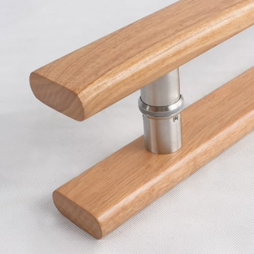 SZITW Doppelseitiger Glastürgriff aus Naturholz – 100 cm Schiebetürbeschlag für Scheunentore für Badezimmer und Geschäfte – Glatte Oberfläche, langlebiges und stilvolles Design