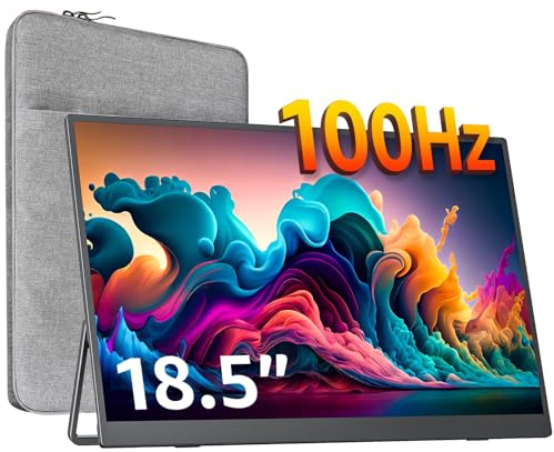 cocopar 18.5 inch portable monitor-1080P FHD IPS 100Hz 120% sRGB Gaming Monitor USB-C HDMI large Portable screen for Laptop MacBook Surface PC Xbox PS4/5 Travel Monitor with Kickstand VESA (Renewed)
