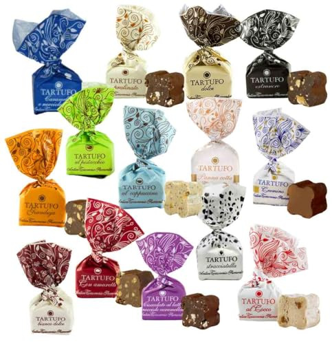 Antica Torroneria Piemontese Tartufi Dolci Assortiti, Cioccolato Gourmet Senza Glutine, Gusti Misti, 500g