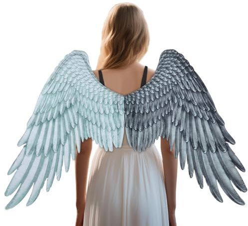 Angel Wings Costume - Non-Woven Fabric 105x75cm Realistic Cosplay Outfit | Big Unisex Fairy Costume Dress-Up Accessory | For Easter, Birthday, Carnival, Party, Masquerade, Theater, Stage, School Event