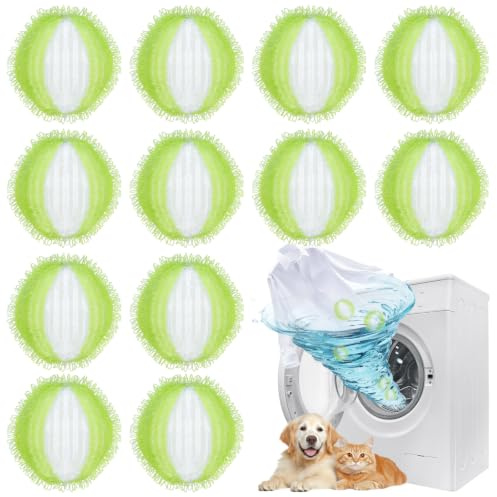12 Piezas Atrapa Pelos Lavadora Recoge Pelusas Lavadora Bola | Bolas Atrapa Pelos, Quita Pelos Mascota Reutilizables, para Todo Tipo De Mascotas Perros Gatos