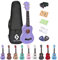 53,3 cm Sopran-Ukulele mit einer Tragetasche und einem digitalen Tuner, speziell für Kinder, Studenten hellviolett