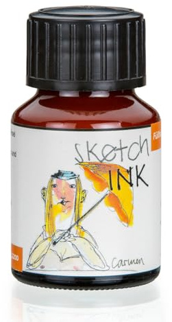 Rohrer & Klingner Orange Pigmentbasierte Flüssigtinte 50ml - Carmen Schreib- und Zeichentinte