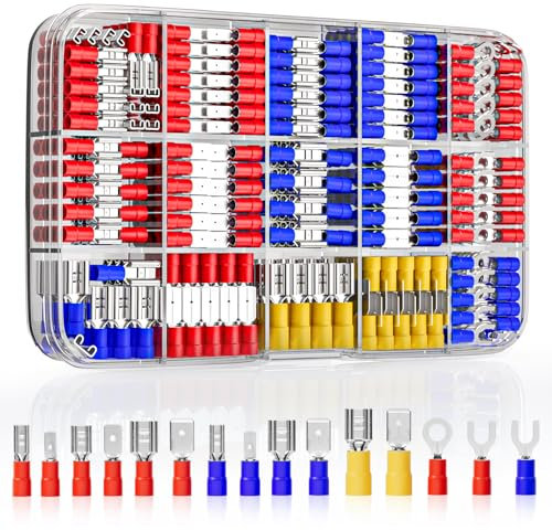 Dehao 368pcs cavo scarpe a bussola a crimpare connettori elettrica – Assortimento piatta L?tverbinder Set Terminals Sto?Connettore