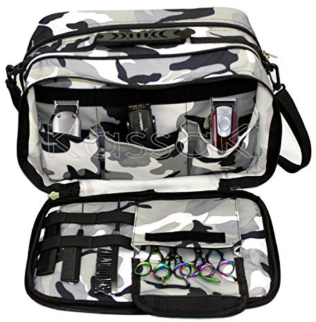 Kassaki Pro Hairdressing Tool Carry Hair Equipment Salon Storage Travel Bag Case Grey Camo