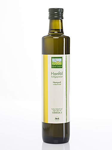 Bio Hanföl kaltgepresst, 500 ml, reich an ungesättigten Fettsäuren (Omega 3, 6, 9)