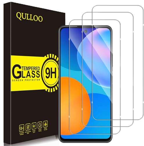 QULLOO Schutzfolie für Huawei P Smart 2021, [3 Stück] 9H Härte Displayschutz HD Displayschutzfolie Anti-Kratzen Panzer Schutz Glas Folie