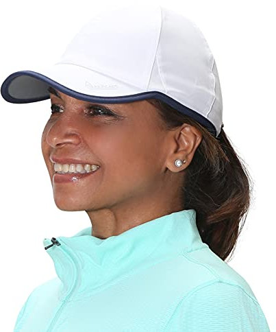 TrailHeads Laufkappe mit UV-Schutz | Kappe Damen | Damen Cap |Schirmmütze Damen (Weiß/Marine)
