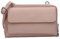 SH Leder Damen Handytasche Umhängetasche Geldbörse Multifunktion Beutel aus Echtleder Verstellbar Schultergurt Handy bis 6,8 Zoll 11,50x19cm Vera G368 (Nude)