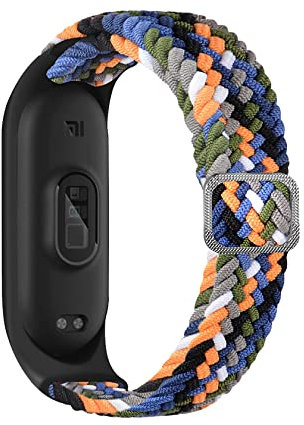 ToVioc Nylon Armband Kompatibel mit Xiaomi Mi Band 7 / Xiaomi Mi Band 6 / Xiaomi Mi Band 5, Einstellbare und Elastizität Atmungsaktive Sportbänder für Xiaomi Mi Band 4 - Cowboyfarbe