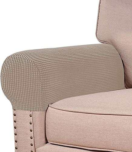 Stretch-Armlehnenbezüge – Spandex-Armlehnenbezüge für Stühle, Couch, Sessel-Schonbezüge, rutschfester Sessel-Caddy-Organizer, Armlehnenschutz für Hunde und Katzen, 2 Stück