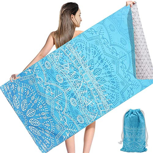 NovForth Strandhandtuch, 180 * 90 cm Mikrofaser Strandtuch mit Tasche, Schnelltrocknende Sporthandtücher, Reisehandtuch Saunahandtuch, Tragbares Badetuch Groß für Reise, Strand, SPA, Sauna