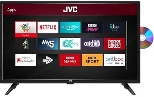 JVC LT-32C605 32 Smart HD Ready LED TV with Built-in DVD Player (Renewed)