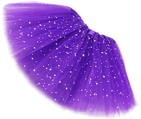 Ugitopi - Gonna tutù da Bambina, con Paillettes Luccicanti, in Tulle, a Strati