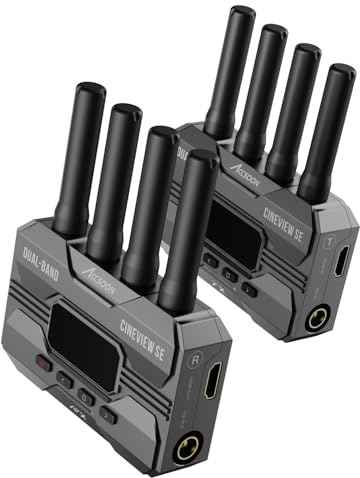 Accsoon CineView SE - Sistema de Receptor inalámbrico SDI y HDMI con tecnología de Doble Banda 2,4 GHz, 5 GHz, 365,76 m, HD, Control de cámara iOS Android para TIK-Tok, Youtube, Streaming en Directo