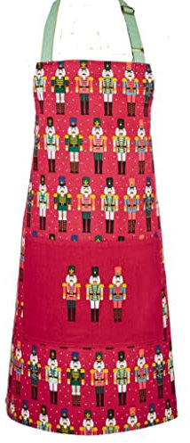 Ulster Weavers Tablier casse-noisette – Tablier de Noël/casse-noisette 70 x 80 cm – 100% coton – Accessoires de cuisine – Cadeaux de cuisine pour boulangers et chefs, Rouge, taille unique