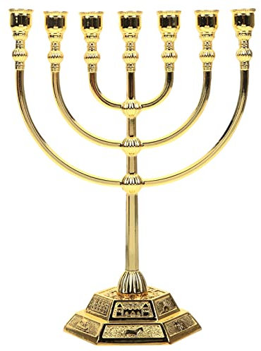 Vintage Decor Menora Tempel Kerzenhalter mit 7 Zweigen, Kerzenständer, Retro-Kerzenständer, Tafelaufsatz, Tischdekoration
