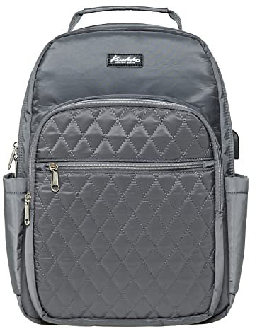 KAUKKO Handgepäck Rucksack mit LaptopFach 14 Zoll, Freizeit Rucksack, Wasserdichter Schultasche für Uni, Büro, Arbeit, 12L, Grau-KS27