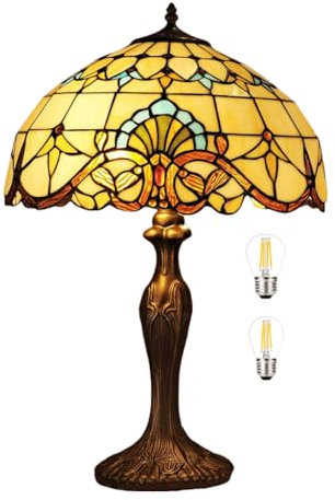 16-zoll-buntglas-tischlampe Im Tiffany-stil Mit 16 Zoll Breitem, Handgefertigtem Lampenschirm Für Wohnzimmer, Schlafzimmer, Nachttisch, Couchtisch