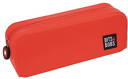 Grafoplás | Custodia in silicone rosso | 20 x 7,5 x 7,5 cm | Morbido al tatto | Flessibile | Resistente all'acqua | Bits&Bobs Pop Up Design | Colori vivaci, rosso, 20x7,5x7,5cm, Scuola