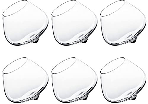 DASJD Verre Culbuto à Whisky, Personnalisé Tumbler Verre Rhum, Bascule Verres Cocktail Liqueur pour Whisky, Rhum, Scotch, Cognac, Irlandais, Bourbon et Cocktails,6pcs