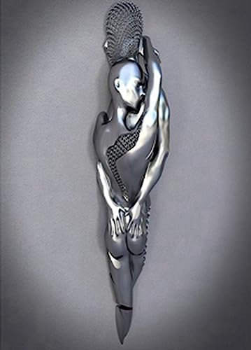 MKHFUW Metall Figur Statue Kunst Leinwand Gemälde Romantisch Abstrakt Poster und Drucke 3D Liebhaber Skulptur Poster Modernes Wohnzimmer Heimdekoration - Ohne Rahmen (BST-09,50x70cm*1)
