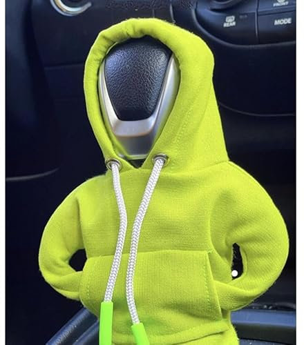EHOTER Auto Schaltknauf Hoodie Shifter Überzug Kreative Gangschaltung Schalthebel Hoodie Abdeckung Universal Staubdicht Schutz Sweatshirt Schaltknauf Hoodie Car Gear Shift Cover (Grün)