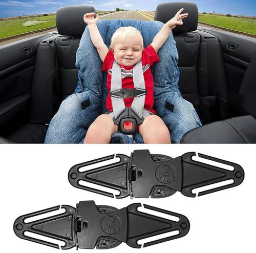 Car Seat Safety Clip, 2Pcs Car Seat Clip Anti Escape, Child Seat Belt Clip Anti Escape, Seat Belt Clip for Child Safety Chairs, Baby Carriages, Strollers, Baby Reins