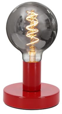 LED Universum - TischleuchteHannibal rot, E27-Fassung, max. 40W geeignet für LED Dekoleuchtmittel, Leselampe, Schreibtischleuchte, exklusive Leuchtmittel mit 150cm Kabel und Schnurschalter