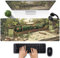 Cute Green Plants Desk Mat Anime Sage Mouse Pad Gaming Desk Pad XL, Kawaii Aesthetic Laptop Computer Keyboard and Mouse Mat, Desktop Decor Accessories Mousepad for Girl Women Office 31.5x11.8