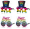 Johiux 4 Stück Silvester Deko 2026,Happy New Year Silvester Brille,Silvester Foto Requisiten,Fotobox Accessoires für Silvester,Silvester Party Neujahr Deko,Silvester Deko 2026 Party Set