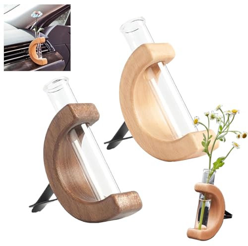 SHROUDEX Car Vase Vent Clip, Car Vent Propagation, Auto-Blumenvasen-Clip-Halter, C-förmiger Auto-Vasen-Clip, Mini-Glas-Auto-Blumenvasen-Clip for Automotive (AB)