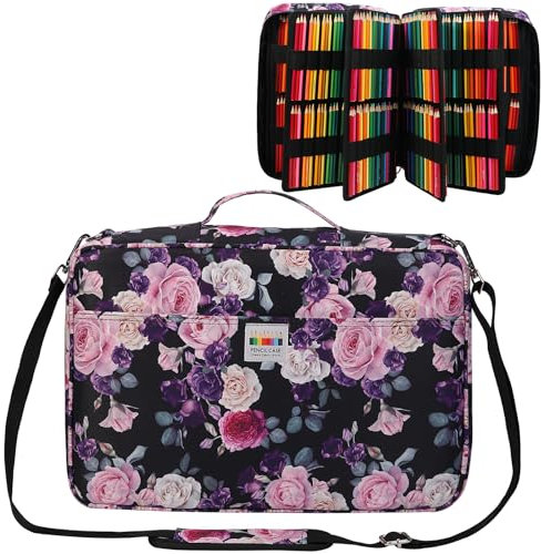 JAKAGO Trousse à crayons de grande capacité pour 480 couleurs, étanche, organisateur pour peinture, artiste, pinceaux, feutre, surligneur, cadeau, Perose