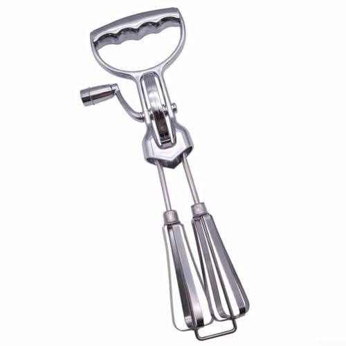 Vilgftyiet Frusta a manovella per uova, frusta rotante da cucina, in acciaio + ABS, frusta per uova a manovella