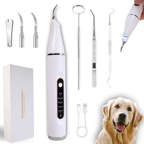 Plaque Off Perros y Gatos, Kit de Limpieza bucal con 5 Modos, Limpiador quita sarro de los dientes de tus mascotas, Cuidado dental de tu mascota