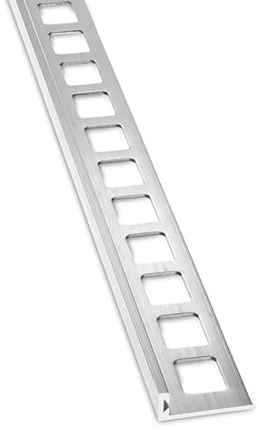 D-TACK Winkelabschlussprofil Alu | Fliesenschiene zum Schutz von Belägen | Höhe 12,5 mm | Länge 2,5 m | Klassische Form aus Aluminium zum Einbetten in Kleber
