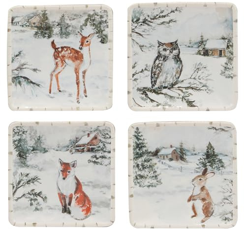 Certified International Winter Frost 6 Canape/Luncheon Plates, Set of 4