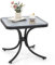 GOPLUS Table de Jardin Exterieur avec Plateau en Verre Trempé, Table Balcon Carrée 50x50x45cm avec Cadre Métallique Robuste, Charge 100KG, pour Jardin, Arrière-Cour, Piscine