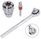 KUWUNG Verstellbarer Universal Steckschlüssel, Ratsche 3/8 Zoll Universalschlüssel, 10-19mm Multifunktionshülse Set, Universal Steckschlüsselwerkzeug Umschaltknarre mit Adapter 65mm, Wartungswerkzeug