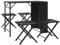 vidaXL Garten Essgruppe 5-TLG., Gartenmöbel Set Klappbar, Gartengarnitur Tisch 4 Hocker, Sitzgruppe für Camping Terrasse, Schwarz Poly Rattan