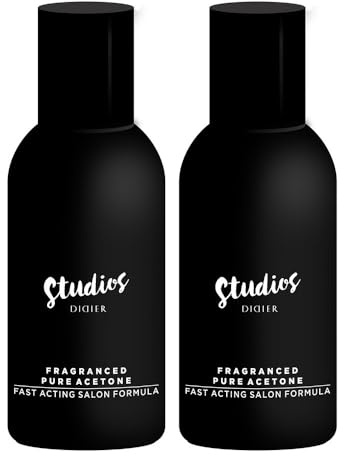Didier Lab - Scented Pure Acetone Remover - Frangranced Nail Solvent for UV Polish Tips Top & Base Layers - Nail Remover with Fragrance - Set of 2x150ml