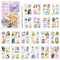 114 Stück/20 Blatt Scrapbooking Sticker Set Scrapbooking Aufkleber PET Pflanzen Blumen Scrapbook Stickers Scrapbook Aufkleber für Journaling Fotoalbum Sammelalbum Kalender Notizbuch
